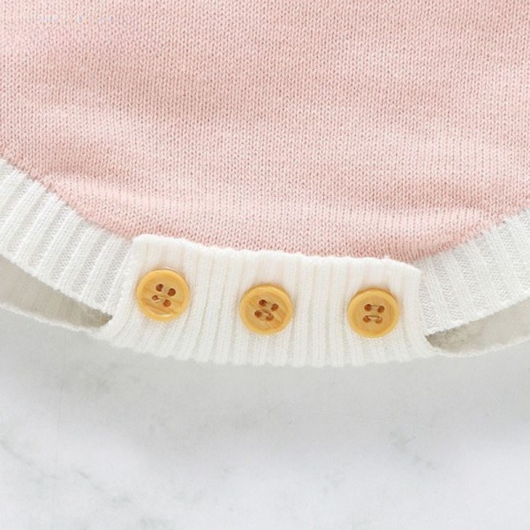 Baby Strick-Strampler aus Baumwolle mit Häschen