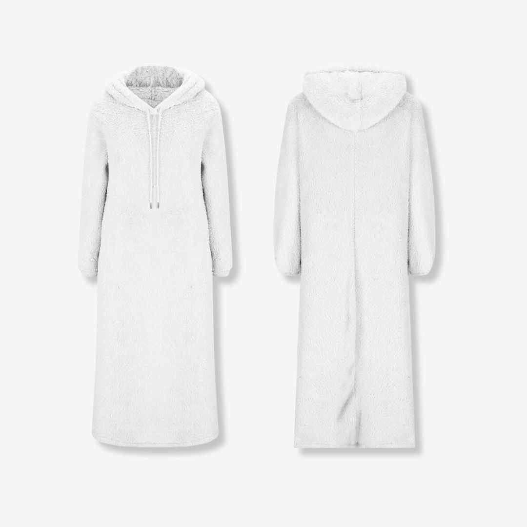 Kuscheliges Damen-Fleece-Kapuzen-Nachthemd mit Taschen