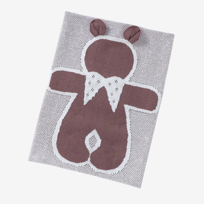 Weiche Strickdecke mit Hasenmotiv