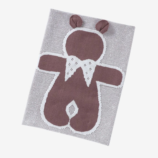 Weiche Strickdecke mit Hasenmotiv