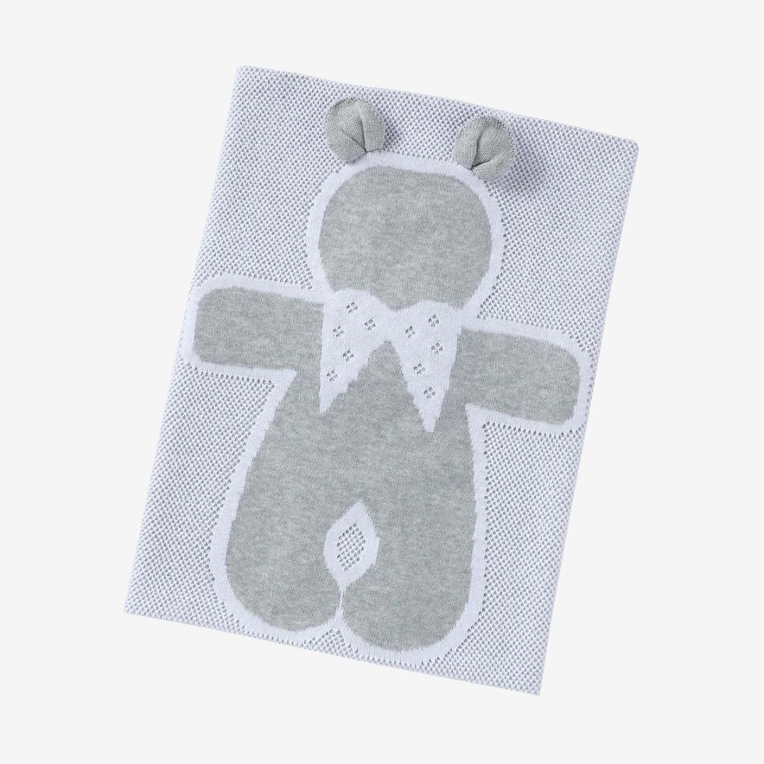 Weiche Strickdecke mit Hasenmotiv