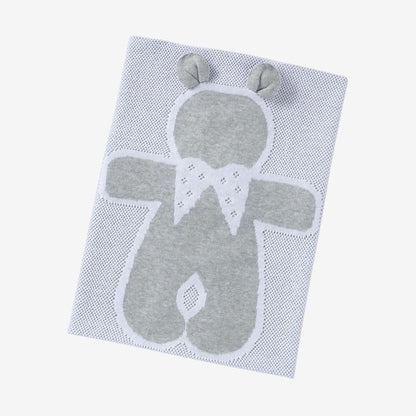 Weiche Strickdecke mit Hasenmotiv