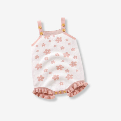 Baby Strick-Strampler mit Blumen