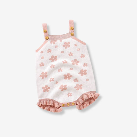 Baby Strick-Strampler mit Blumen