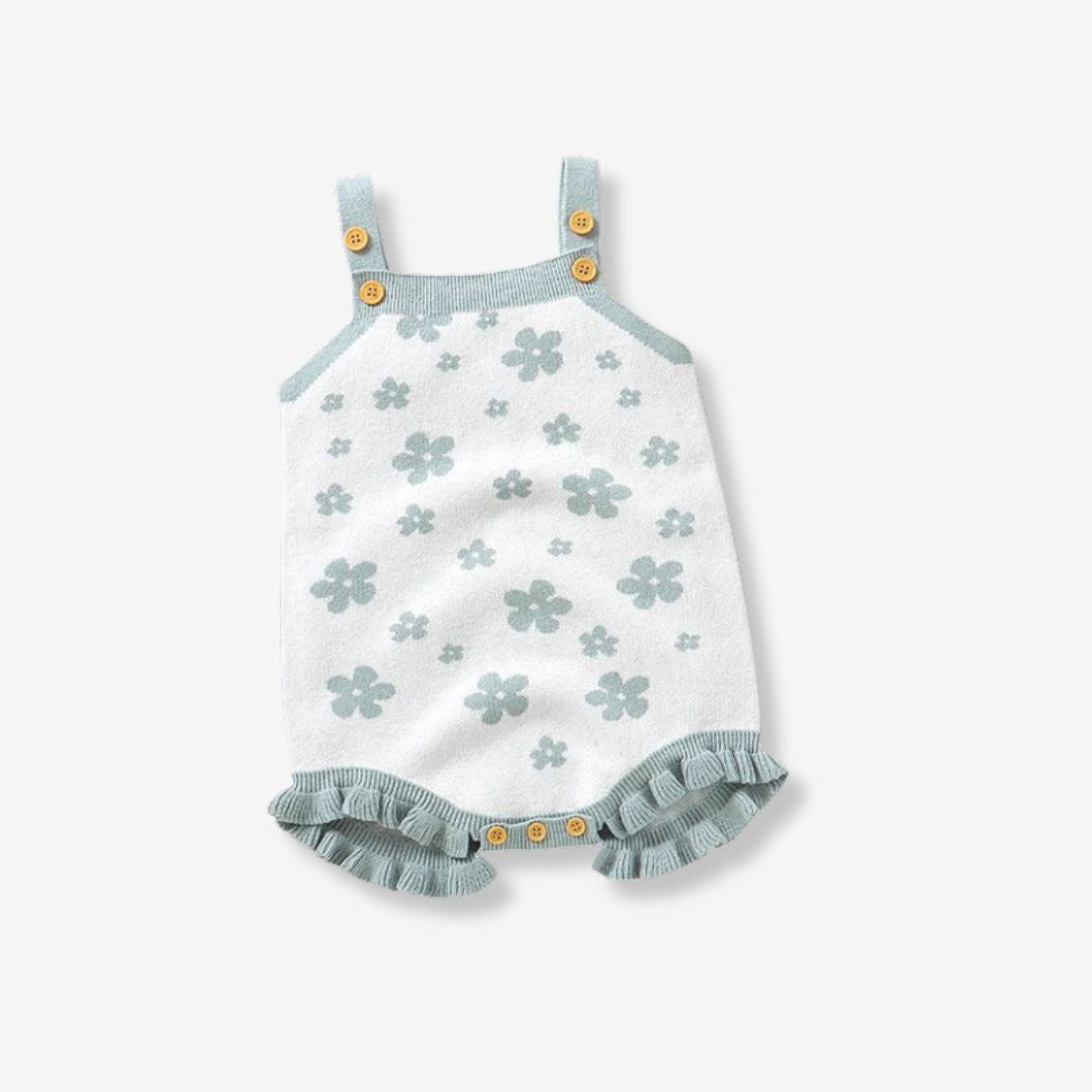 Baby Strick-Strampler mit Blumen