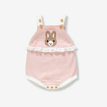 Baby Strick-Strampler aus Baumwolle mit Häschen