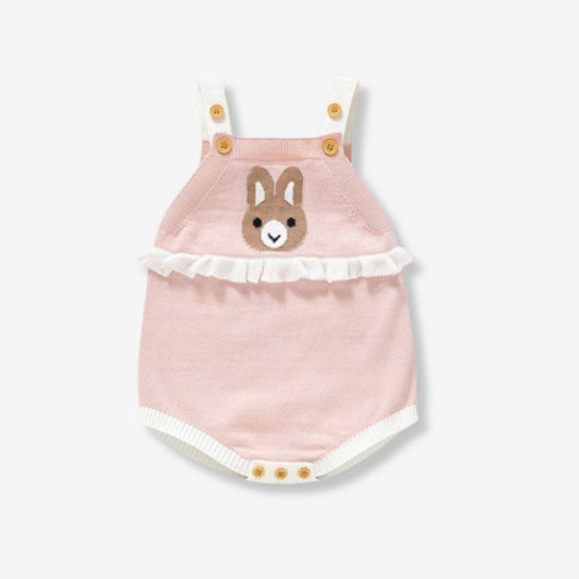 Baby Strick-Strampler aus Baumwolle mit Häschen