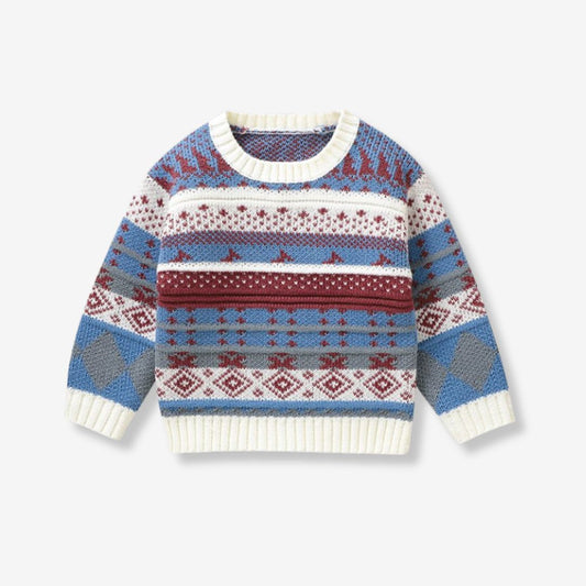 Baby Weihnachts-Pullover – Langarm, Rundhalsausschnitt