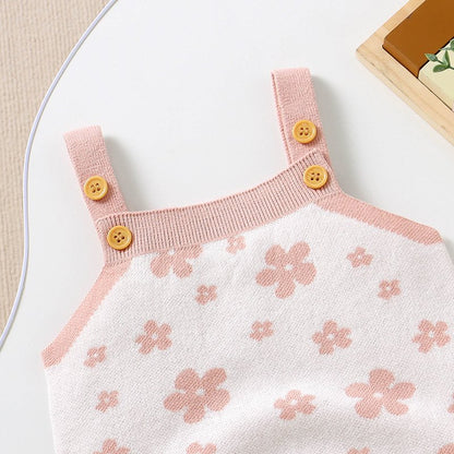 Baby Strick-Strampler mit Blumen