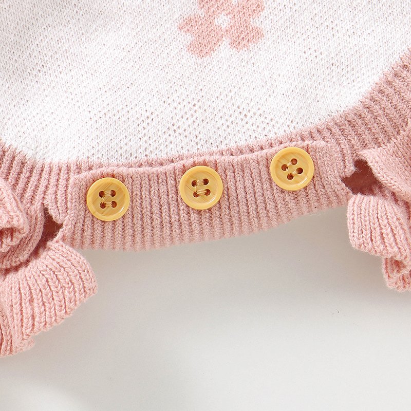 Baby Strick-Strampler mit Blumen