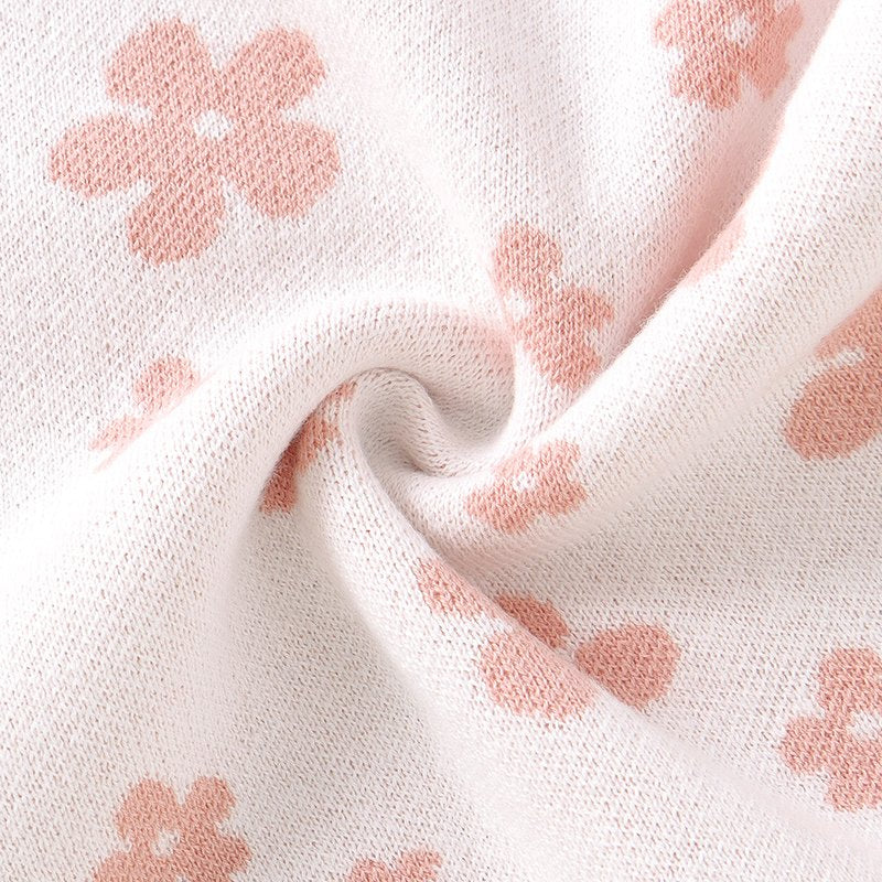Baby Strick-Strampler mit Blumen