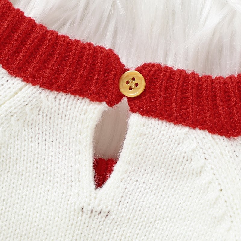 Baby Weihnachts-Strickpullover mit Santa