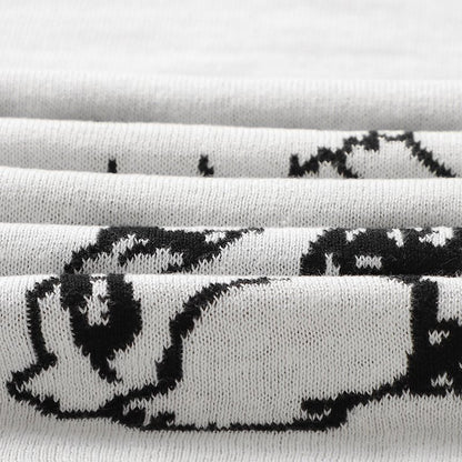 Gestrickte Babydecke aus Baumwolle mit Hundemotiv