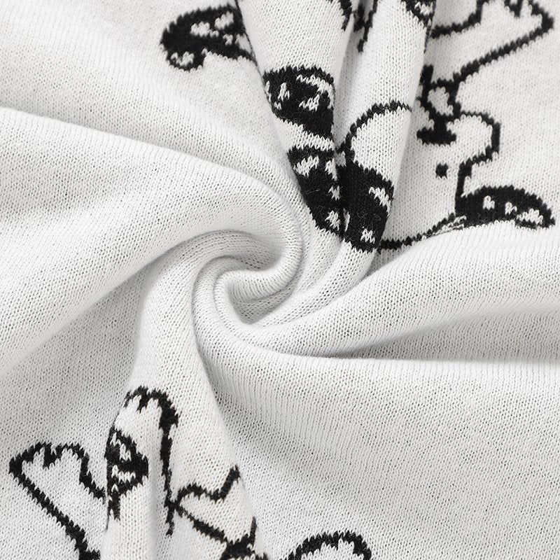 Gestrickte Babydecke aus Baumwolle mit Hundemotiv