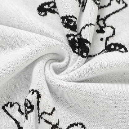 Gestrickte Babydecke aus Baumwolle mit Hundemotiv