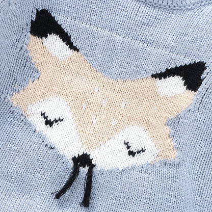 Gestrickter Baby-Strampler mit Fuchs