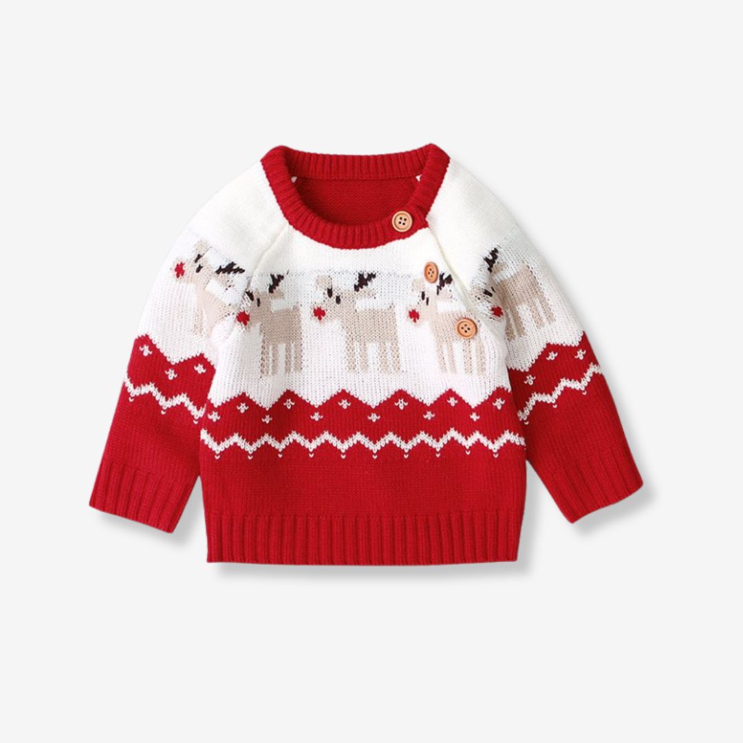 Baby-Strickpullover – Weihnachts-Cartoon
