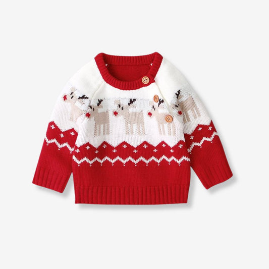 Baby-Strickpullover – Weihnachts-Cartoon