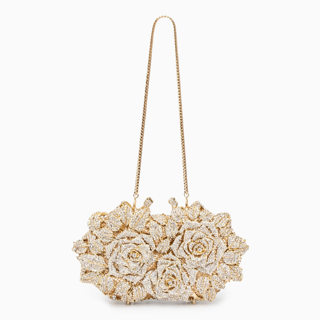 Rose Clutch Bag - Gold