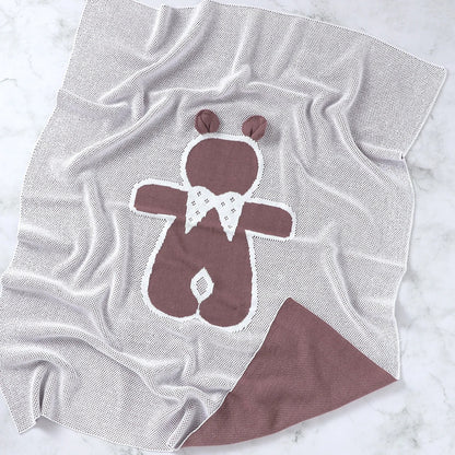 Weiche Strickdecke mit Hasenmotiv